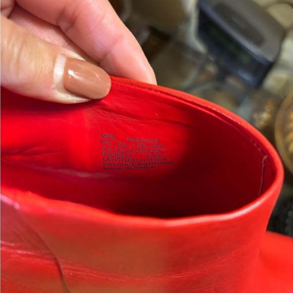 Calvin Klein High Heeled Leather Red Ankle Boots Size 6.5 - Picture 8 of 12